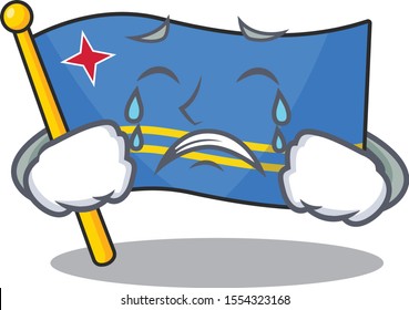 flag aruba smiling in with cartoon crying