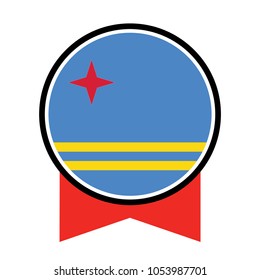 flag of Aruba,vector illustration of Aruba flag.