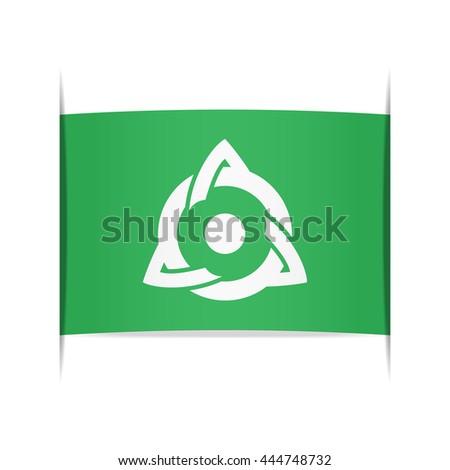 Flag of Asahi (Chiba Prefecture, Japan). Vector illustration of a stylized flag. The slit in the paper with shadows. Element for infographics.