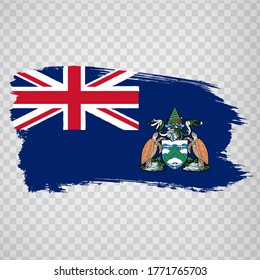 Flag Ascension Island from brush strokes. Flag Ascension Island  on transparent background for your web site design, app, UI.  UK. Stock vector.  EPS10.