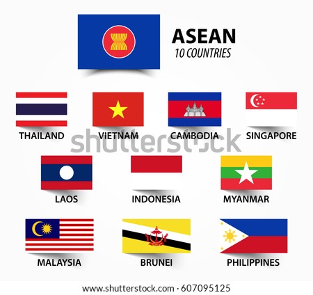 Flag of ASEAN ( Association of Southeast Asian Nations ) and membership .