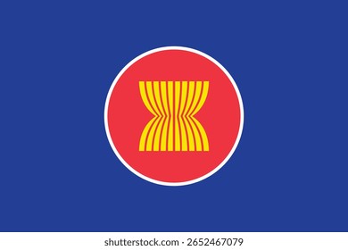 The flag of ASEAN, with its bundle of rice stalks on a blue background, represents unity, peace, and shared prosperity among Southeast Asian nations working together as one community.