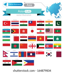Flag of Asia. vector Illustration.