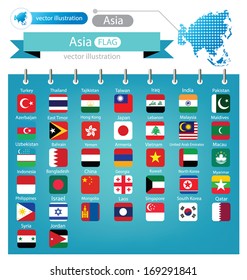 Flag of Asia. vector Illustration.