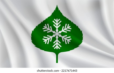 Flag of Aspen, Colorado, USA. Realistic waving flag of Aspen vector background.