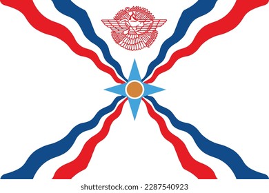 Flag of Assyrian people. vector eps10 file.