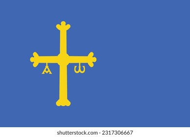 Bandera de Asturias - Ilustración vectorial.