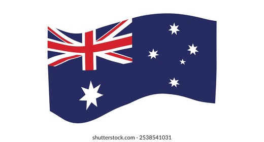 Bandera de Australia. Símbolo nacional australiano en colores oficiales. Icono de Plantilla. Fondo de Vector Abstractas.