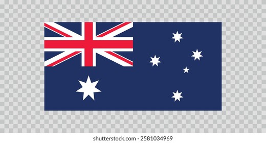 Flag of Australia. Australian national symbol in official colors. Template icon. Abstract vector background.