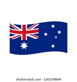 Flag Of Australia. Australian Waving Flag.