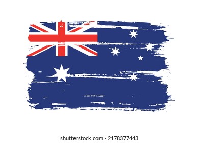 Flag Australia Brush Stroke Background Stock Vector (royalty Free 