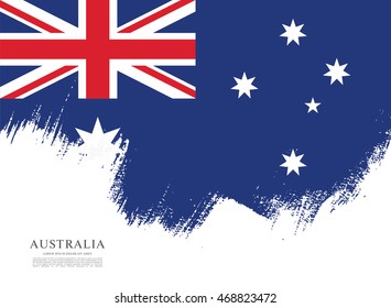 Flag of Australia. Brush stroke background