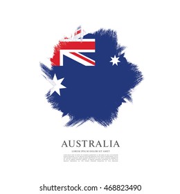 Flag of Australia. Brush stroke background