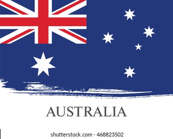 Flag of Australia. Brush stroke background