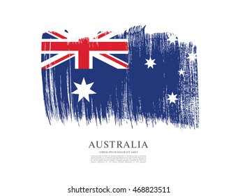 Flag of Australia. Brush stroke background