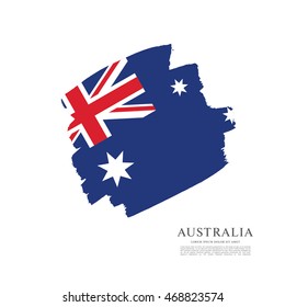 Flag of Australia. Brush stroke background