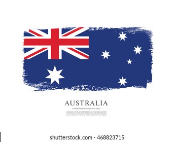 Flag of Australia. Brush stroke background