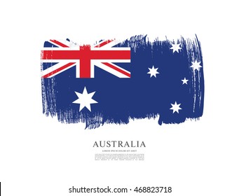 Flag of Australia. Brush stroke background