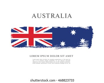 Flag of Australia. Brush stroke background