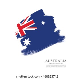 Flag of Australia. Brush stroke background