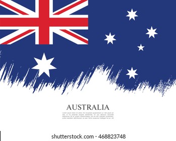 Flag of Australia. Brush stroke background