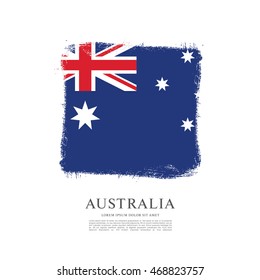 Flag of Australia. Brush stroke background