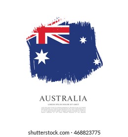 Flag of Australia. Brush stroke background