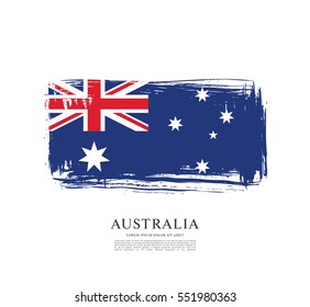 Flag of Australia, brush stroke background
