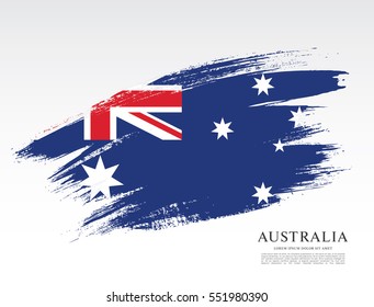 Flag of Australia, brush stroke background