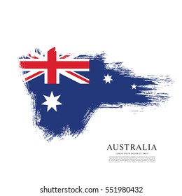 Flag of Australia, brush stroke background