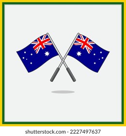 Ilustración del vector de dibujos animados de Australia. Esquema de icono plano de marca de Australia