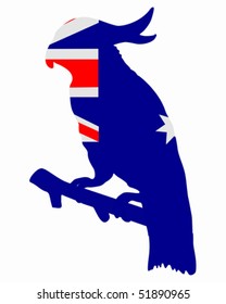 Flag of Australia with cockatoo
