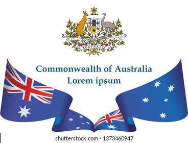 Flagge Australiens, Commonwealth of Australia. Vorlage für die Auszeichnung Design, ein offizielles Dokument mit der Flagge Australiens und andere Verwendungen. Helle, bunte Vektorgrafik.