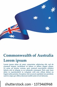 Flag of Australia, Commonwealth of Australia. Template for award design, an official document with the flag of Australia and other uses. Bright, colorful vector illustration.