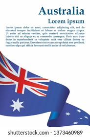 Flag of Australia, Commonwealth of Australia. Template for award design, an official document with the flag of Australia and other uses. Bright, colorful vector illustration.