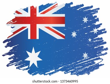 Flag of Australia, Commonwealth of Australia. Template for award design, an official document with the flag of Australia and other uses. Bright, colorful vector illustration.