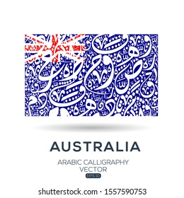 Flag of Australia ,Contain Random Arabic calligraphy Letters Without specific meaning in English ,Vector illustration