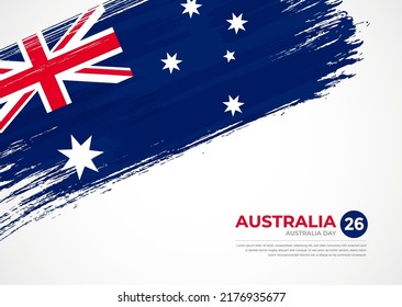 Flag of Australia with creative painted brush stroke texture background