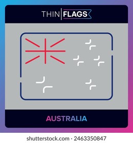 The flag of Australia, Download Editable Thin Icons. Country, World and International Flag Icons Set. Australian Flag Icon Graphic Vector Stroke