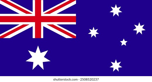 The flag of Australia. Flat vector flag of Australia.