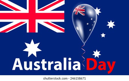 Flag of Australia in the form of a ball against the sky. I love. Vector. Icon. 