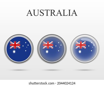 Flag of Australia in the form of a circle