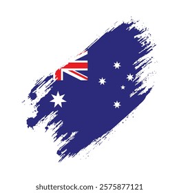 Flag of Australia Grunge Brush Stroke Style Vector