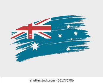 Flag of Australia grunge style. Isolated vector illustration on white background.