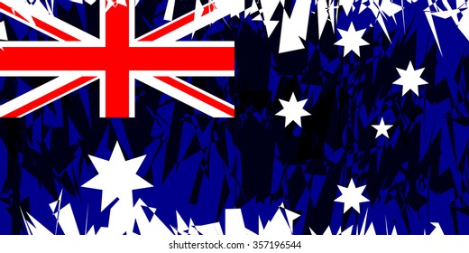 Flag of Australia in grunge style. Vector illustration.