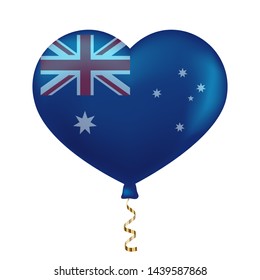 flag of Australia in heart shape. vector illustration.
