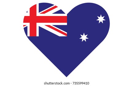 Flag of Australia heart shaped