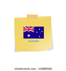 flag of Australia icon on note pad paper,vector