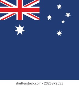 The flag of Australia. Flag icon. Standard color. A square flag. Computer illustration. Digital illustration. Vector illustration.