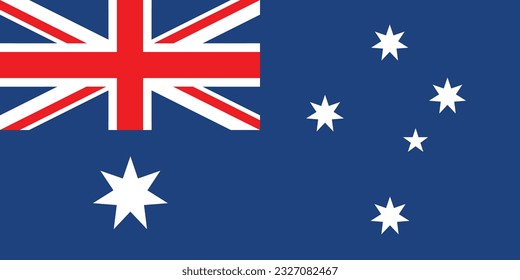 The flag of Australia. Flag icon. Standard color. Standard size. A rectangular flag. Computer illustration. Digital illustration. Vector illustration.